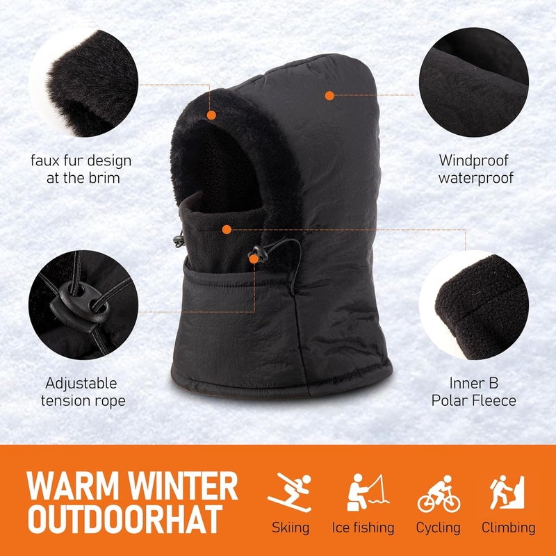 JOYPICKS Balaclava Fleece Ski Mask for Men Women with Face Cover, Water Repellent Windproof for Extreme Cold Weather Skiing Motorcycle - Image 3